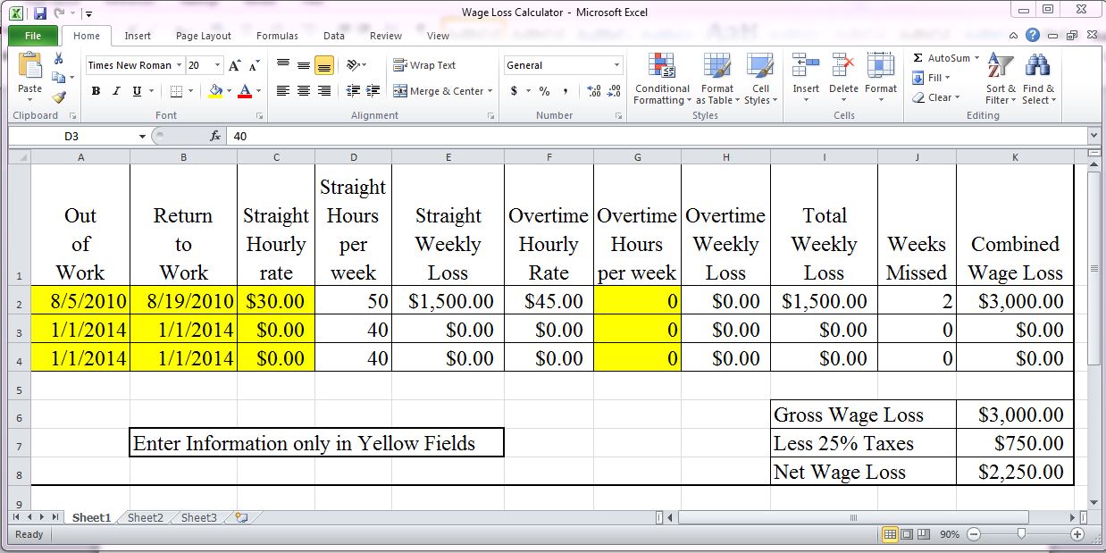 How to calculate workers comp wages
